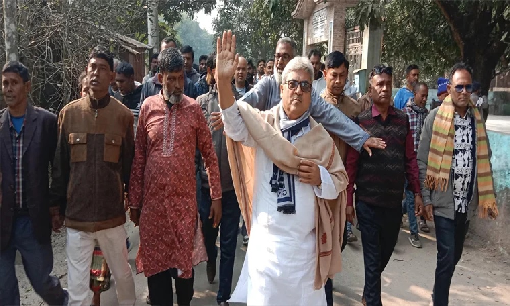 রাজশাহী–৩ আসনে ধানের শীষের প্রার্থী শফিকুল হক মিলনের গণসংযোগ শুরু
