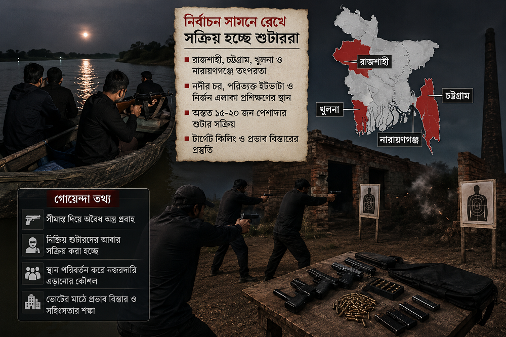 রাজশাহীসহ চার বিভাগে সক্রিয় শুটার নেটওয়ার্ক